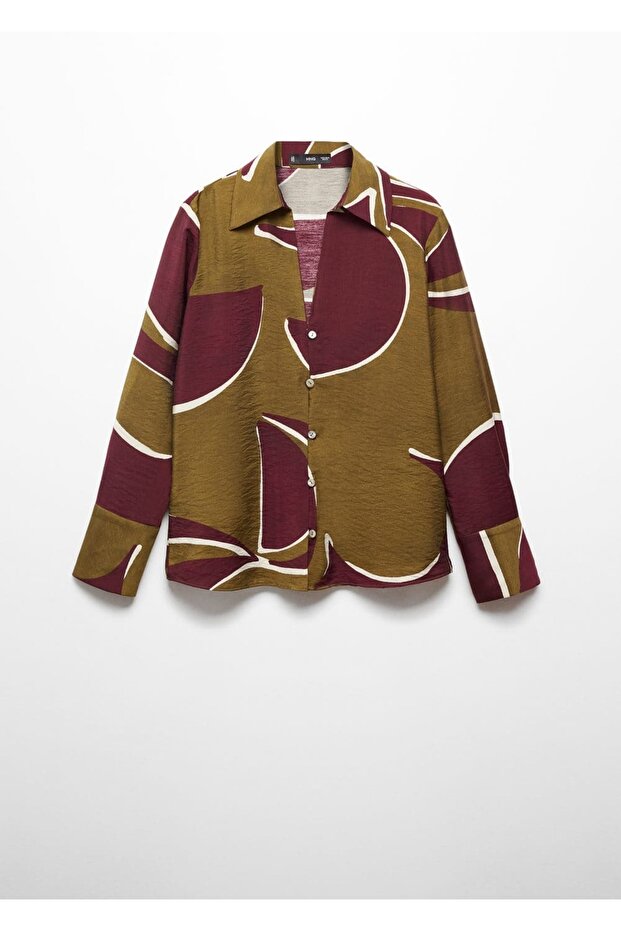 Desenli saten gömlek - 3