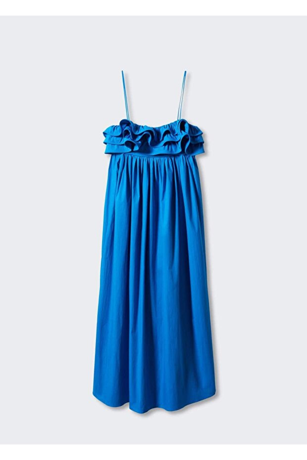 Fırfırlı Uzun Elbise - 3