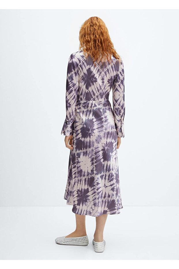 Saten Batik Elbise - 4