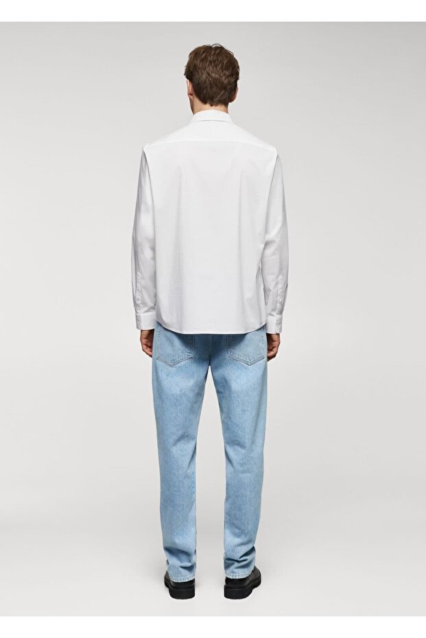 Klasik Kesim Poplin Gömlek - 4