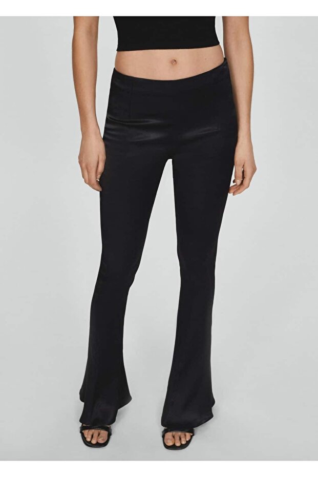 Flared saten pantolon - 1