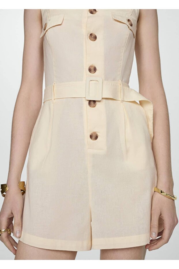 Düğmeli kısa tulum - 5