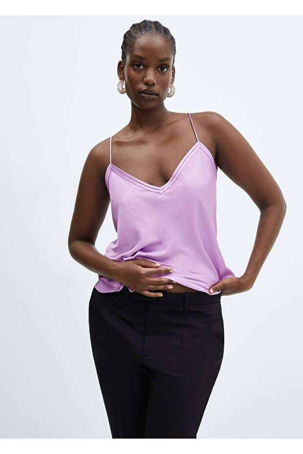 Saten dantel bluz - 8