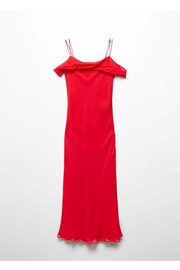 Omzu Açık Midi Elbise - 3