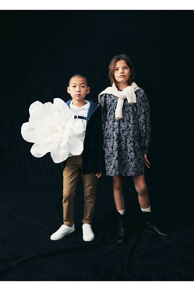 Desenli Pamuklu Elbise - 5