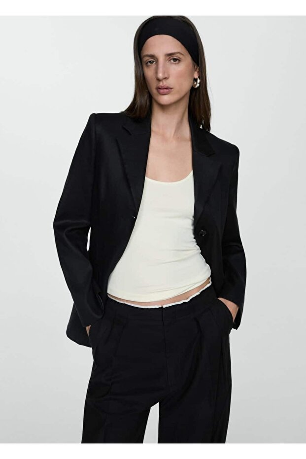 Kontrast Şeritli Pensli Pantolon - 5