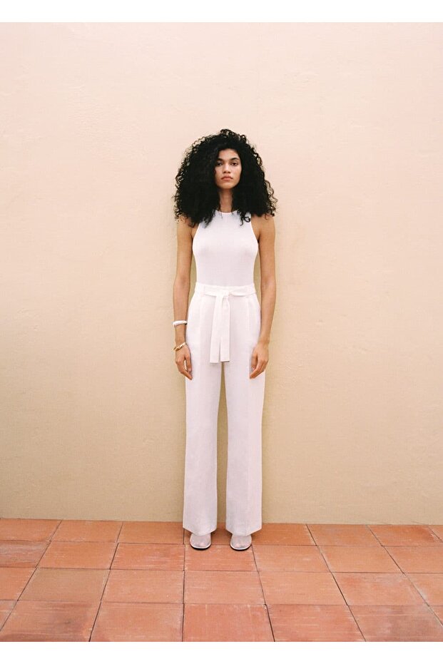 Kontrast Renk Keten Tulum - 6