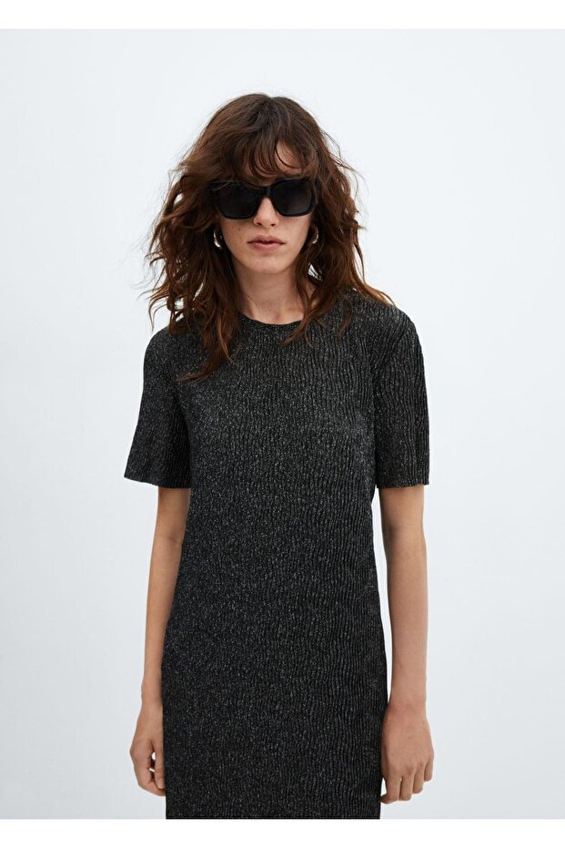 Yırtmaçlı lureks elbise - 1