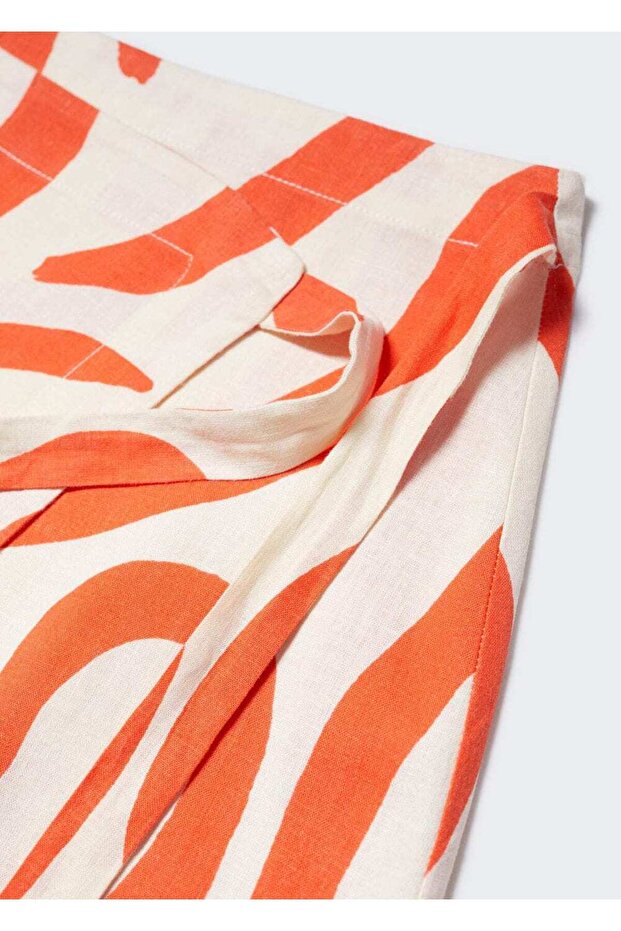 Linen blended patterned skirt - 5