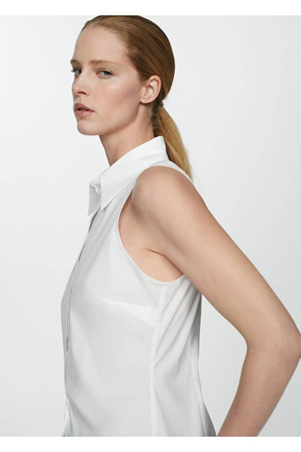 Kolsuz pamuklu gömlek - 7