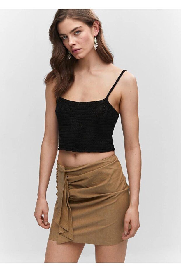 Büzgü detaylı etek - 1