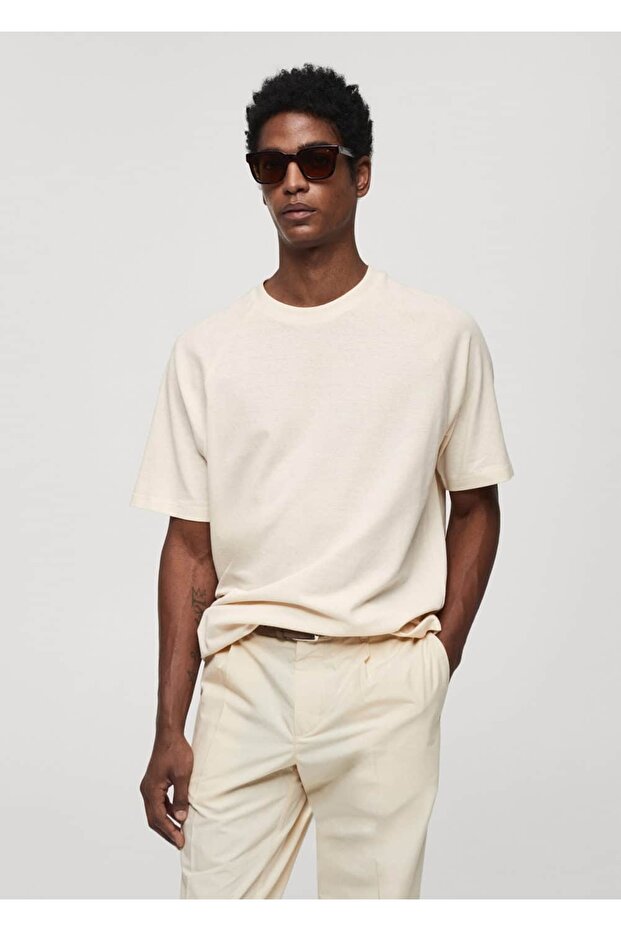 Relaxed fit pamuklu tişört - 1