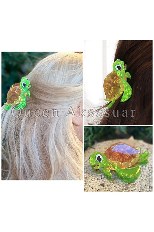 Imported Luxury Trend Bone Shiny Pearlescent Cute Turtle Clothespin Clip Buckle