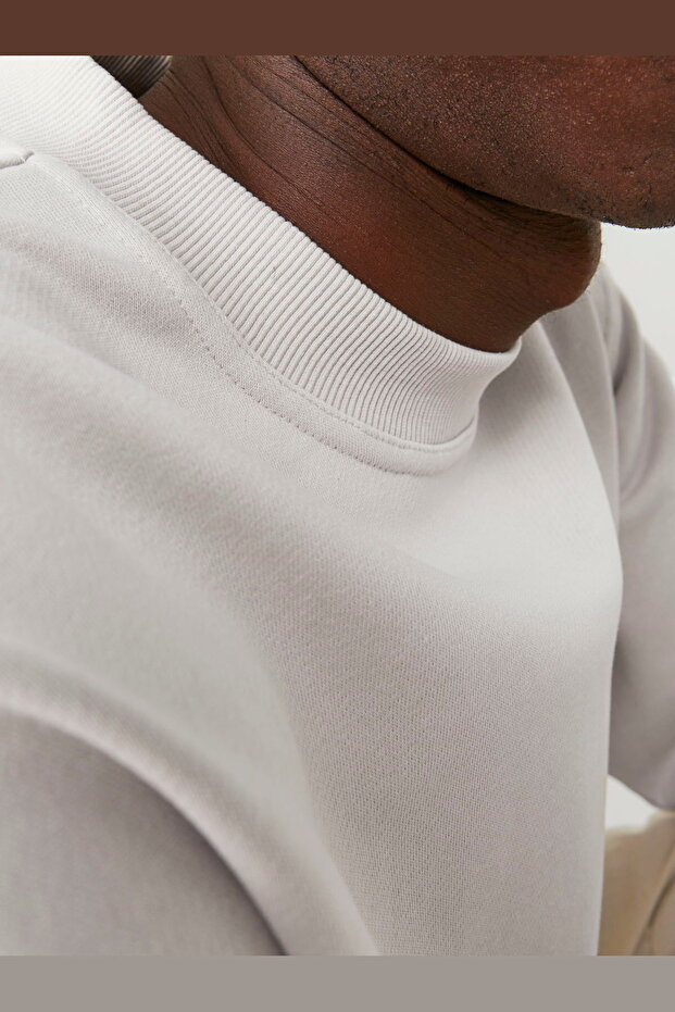 Erkek Bisiklet Yaka Basic Sweatshirt - Collective - 3