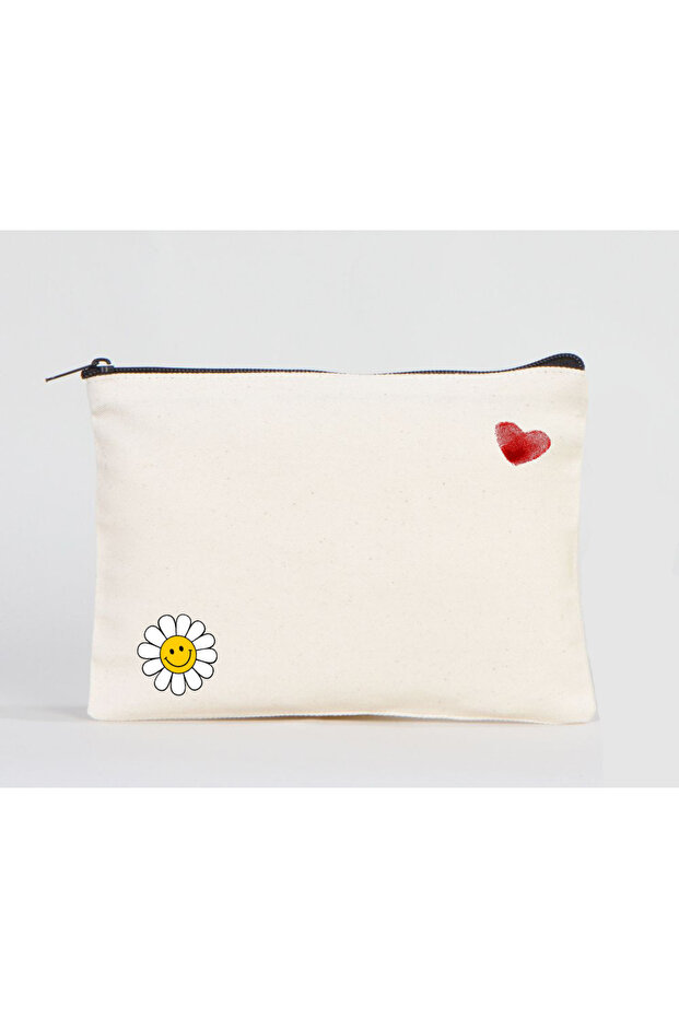 Gift Heart Daisy Makeup Bag - Wallet Pen Holder Cloth Bag