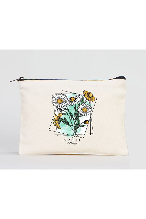Daisy Floral Print Makeup Bag - Wallet, Pen Holder and Cloth Bag Gift