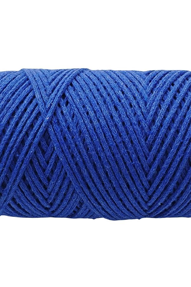 MAKROME 2 MM COTON PAMUK ZİNCİR İP 250 GR 180 MT ÇANTA,SUPLA,RUNNER,PERDE İP -SAKS MAVİ- - 4