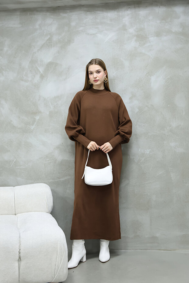 BALON KOL TRİKO ELBİSE - 1