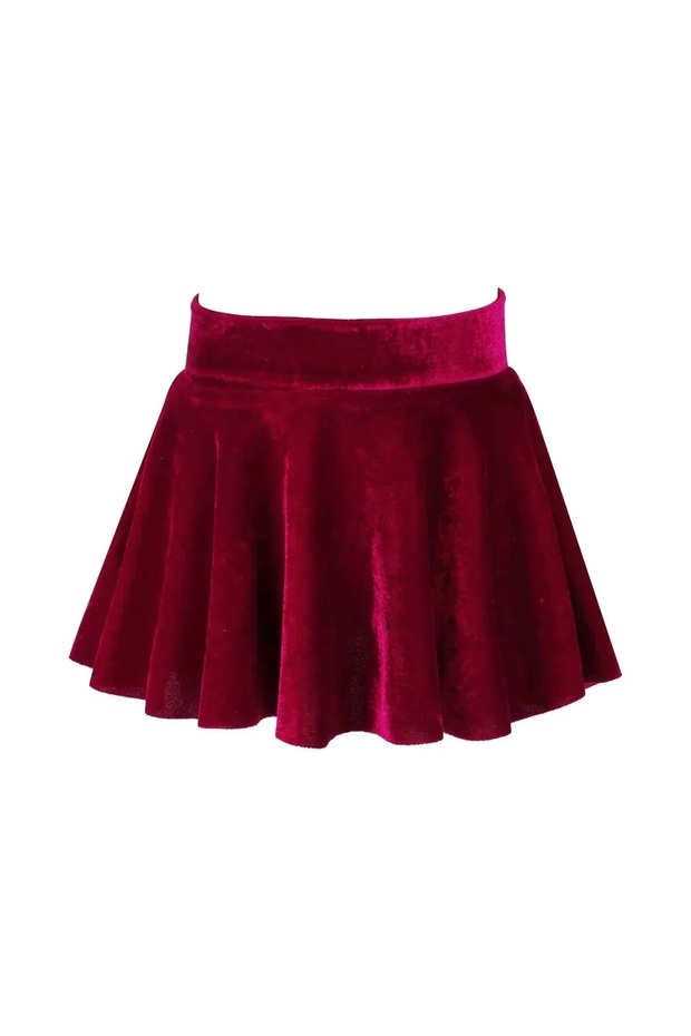 Girl's Pleated Velvet Skirt
