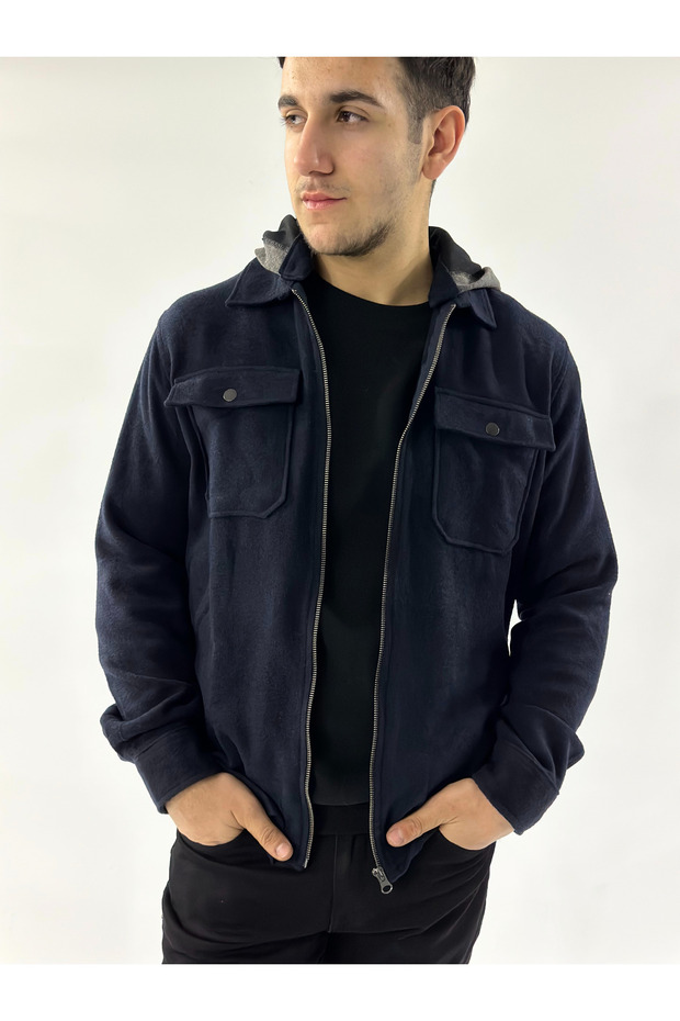 Kapüşonlu Sweat Gömlek - 1