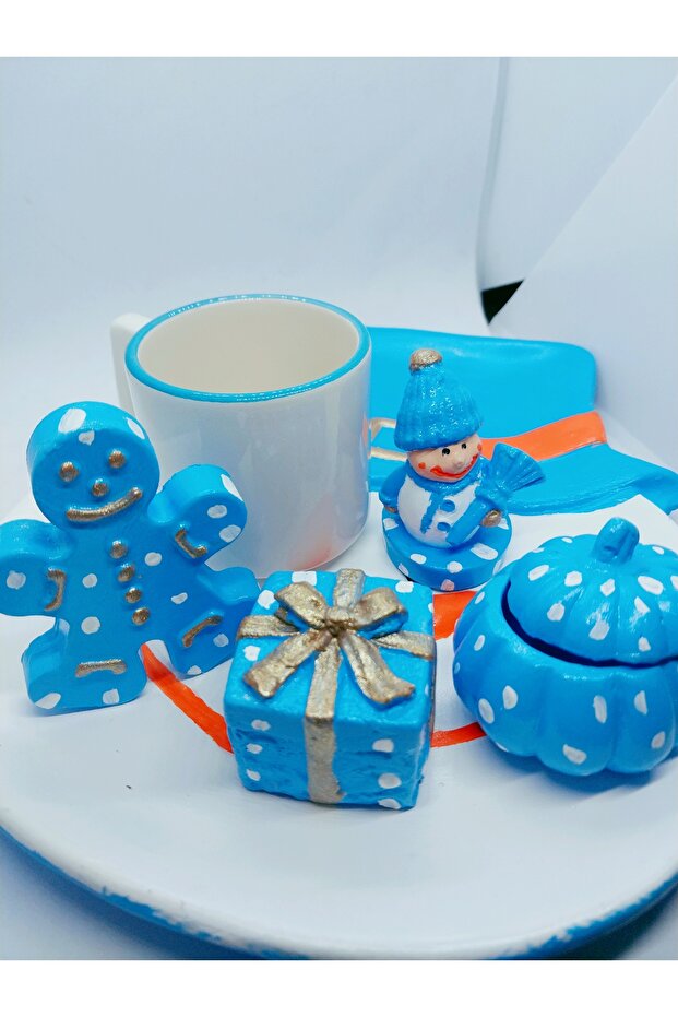 Fincan dahil yilbasi sunum seti el yapımı dekoratif kahve seti tek kisilik - 2