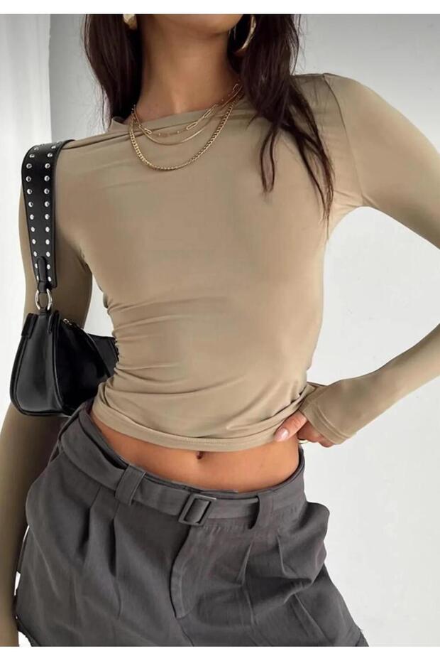 Crew Neck Basic Μακρυμάνικο Σώμα Full Lycra Πλήρης φόρμα - 2