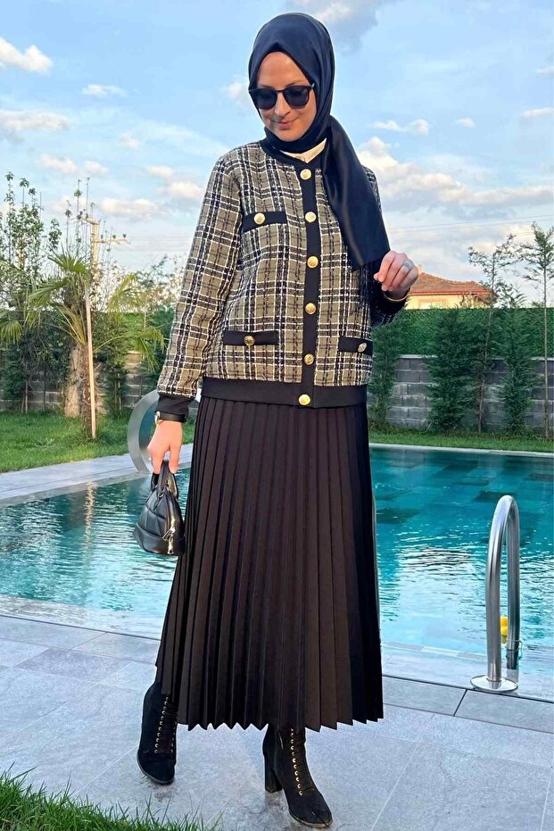 Dilan Simli Yeşil Ceket - 2