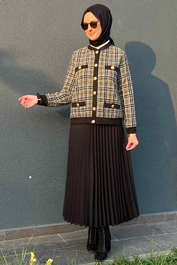 Dilan Simli Yeşil Ceket - 8