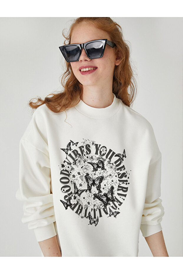 Women's Ecru Sweatshirt 3WAL10475IK
