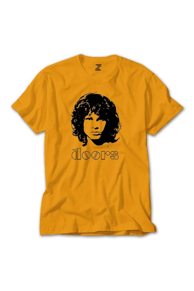 تي شيرت باللون الأصفر من The Doors Jim Morrison Silhouette
