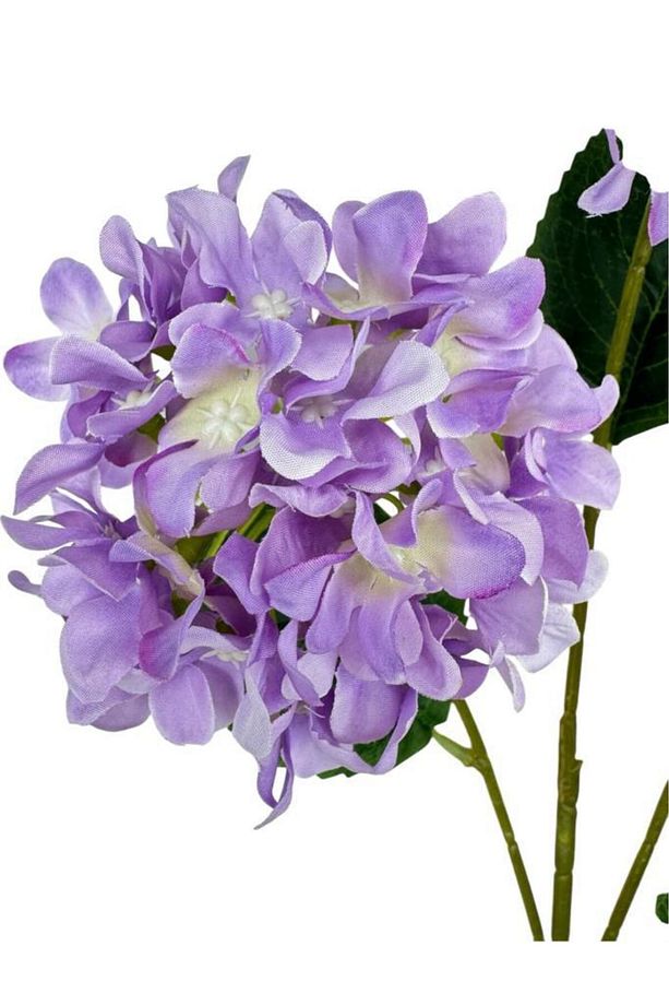 Yapay Çiçek Ortanca 3 Toplu Lila Tek Dal Tomurcuklu 75*25cm Kumaş Çiçek Uzun Dal - 4