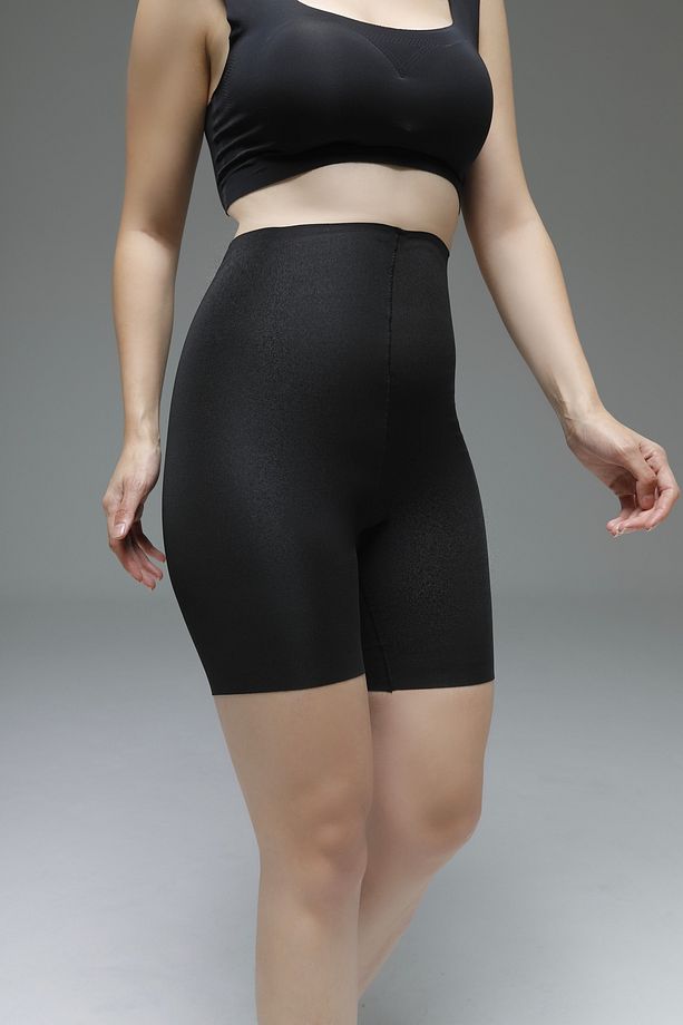 Anoky Model Lazer Kesim Spor Şort Korseli Esnek Model Yüksek Bel Şort Siyah Renk - 3