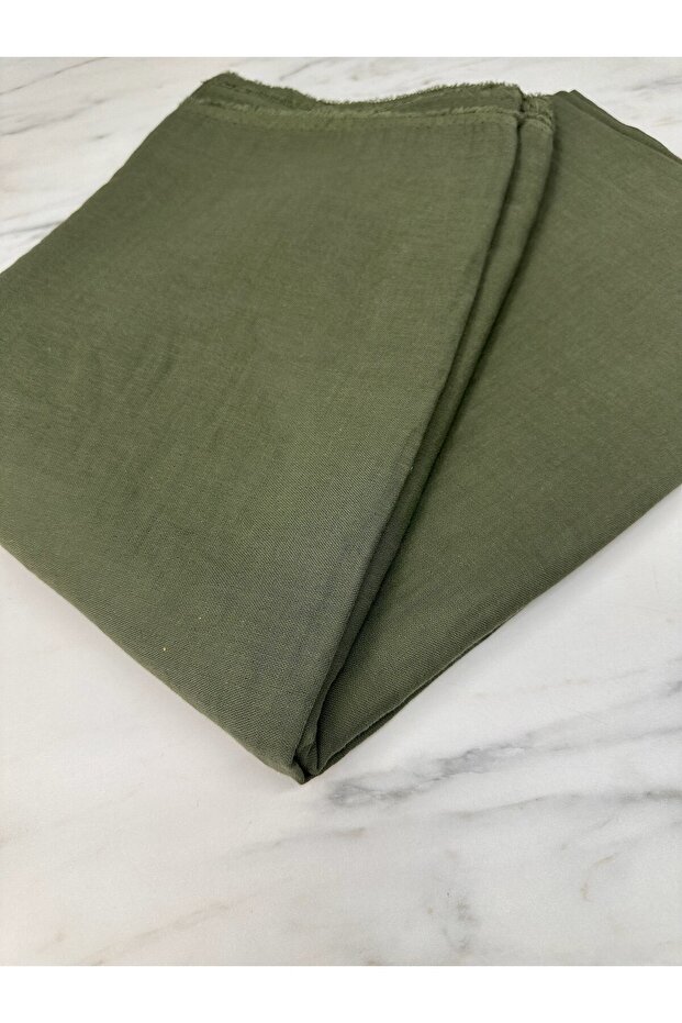 Haki Yüzde Yüz Pamuklu Çift Kat Elbiselik Müslüm Kumaş Ürünümüz Adet Olarak Satılır 1 Adet 1 Metre - 4