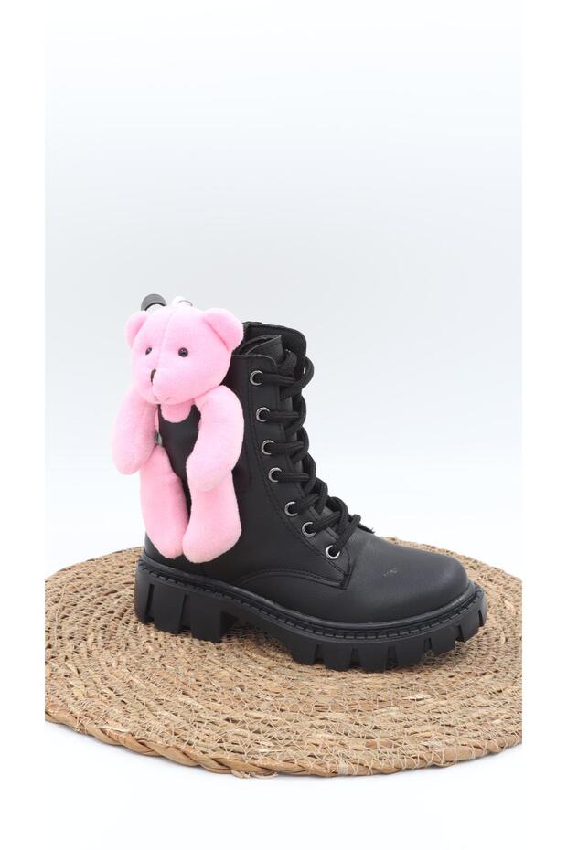 Günlük Ortapedik Taban Ayıcık Bot Çocuk Kışlık Bot Kız Çocuk Ayakkabı Çocuk Kışlık Pembe Panda Bot - 2