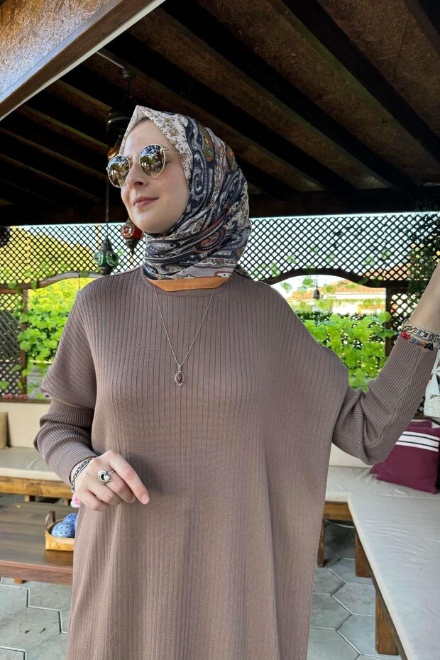 Dora Triko Tunik Sütlü Kahve - 5