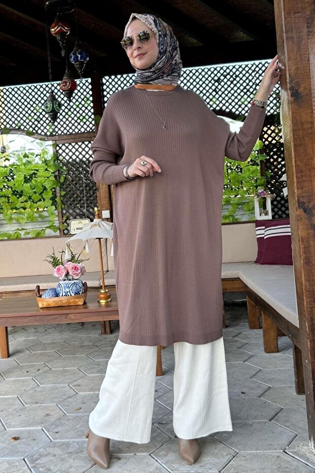 Dora Triko Tunik Sütlü Kahve - 4