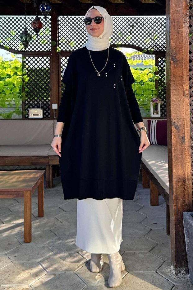 Melda Triko Tunik Siyah - 1