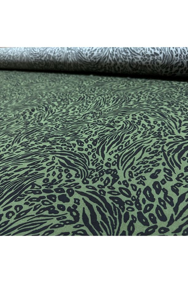 İthal Viskon Kumaş Zebra & Leopar Desen Çift En %100 Pamuk Dökümlü - 6