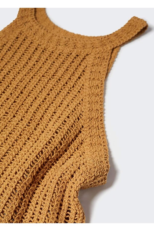 Halter yaka triko bluz - 5