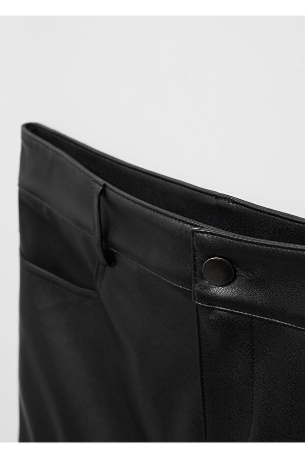 Yılan derisi görünümlü mini etek - 5