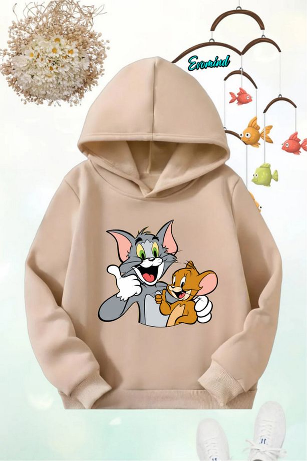 ÇOCUK  BASKILI KAPÜŞONLU SWEATSHİRT - 1
