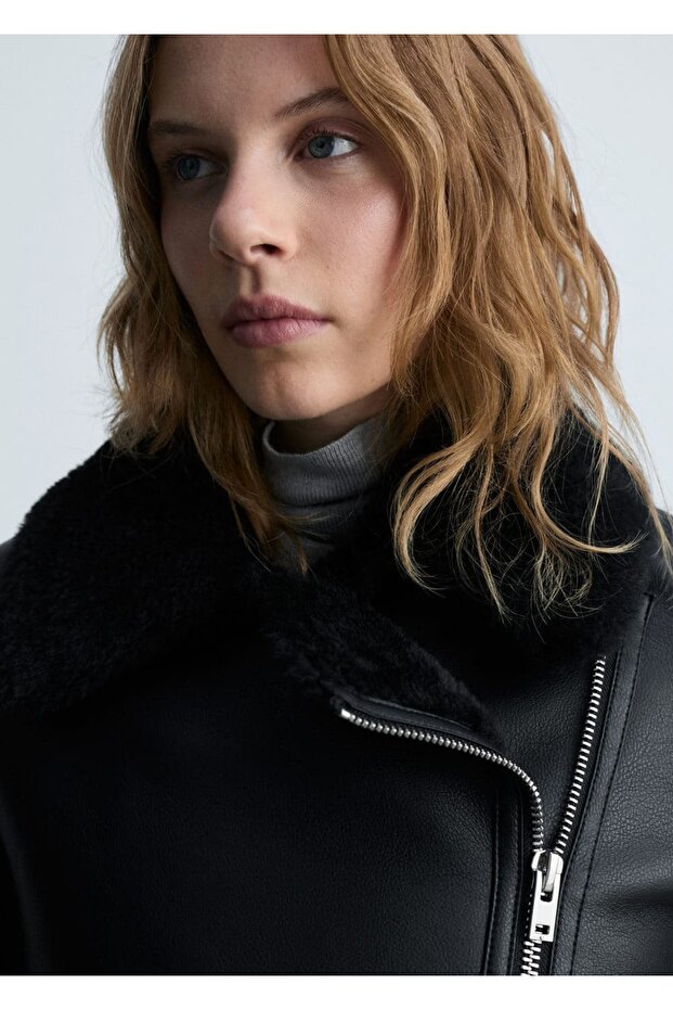 Suni kürk astarlı ceket - 6