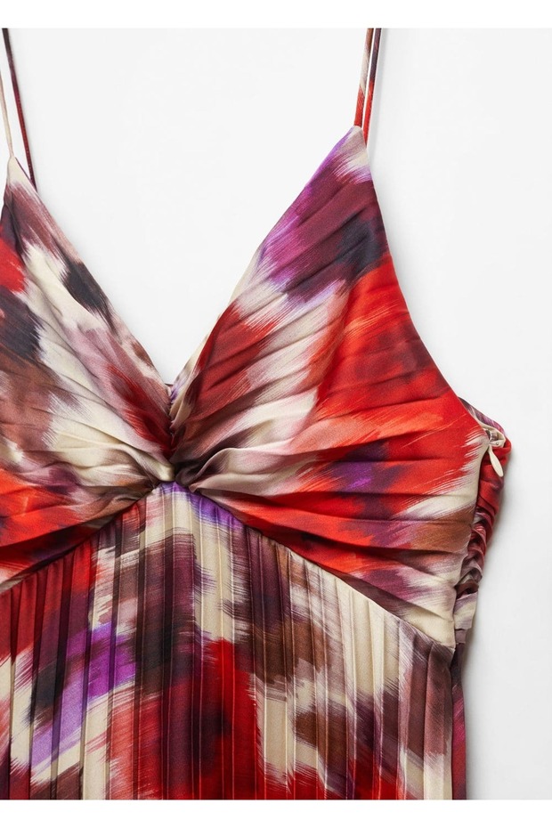 Pilili saten elbise - 5