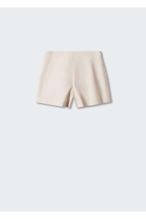 Yüksek belli keten şort - 3