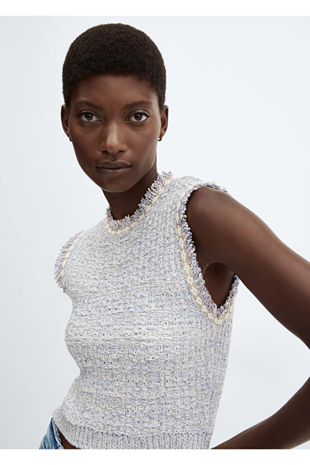 Mücevher Düğmeli Tüvit Bluz - 7