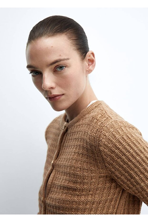 Düğmeli triko hırka - 6