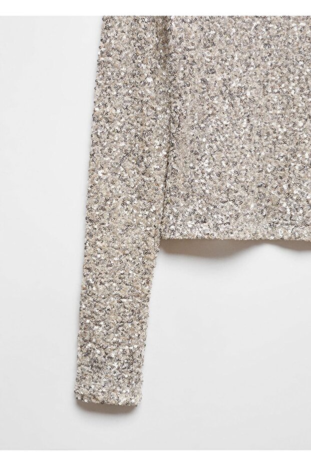 Payetli Asimetrik Bluz - 5