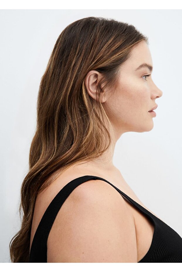 V yaka triko bluz - 6