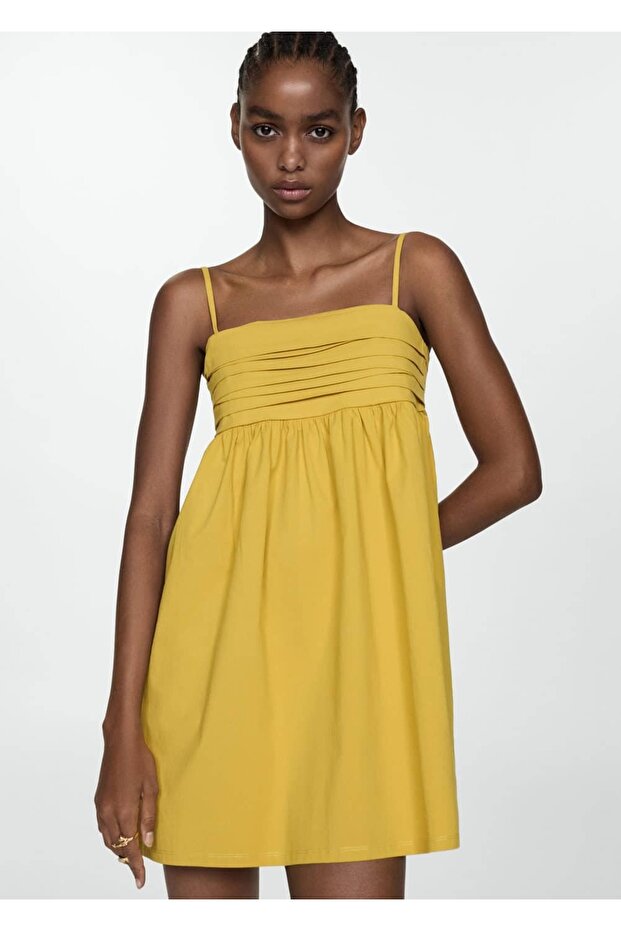 Drape yaka elbise - 1