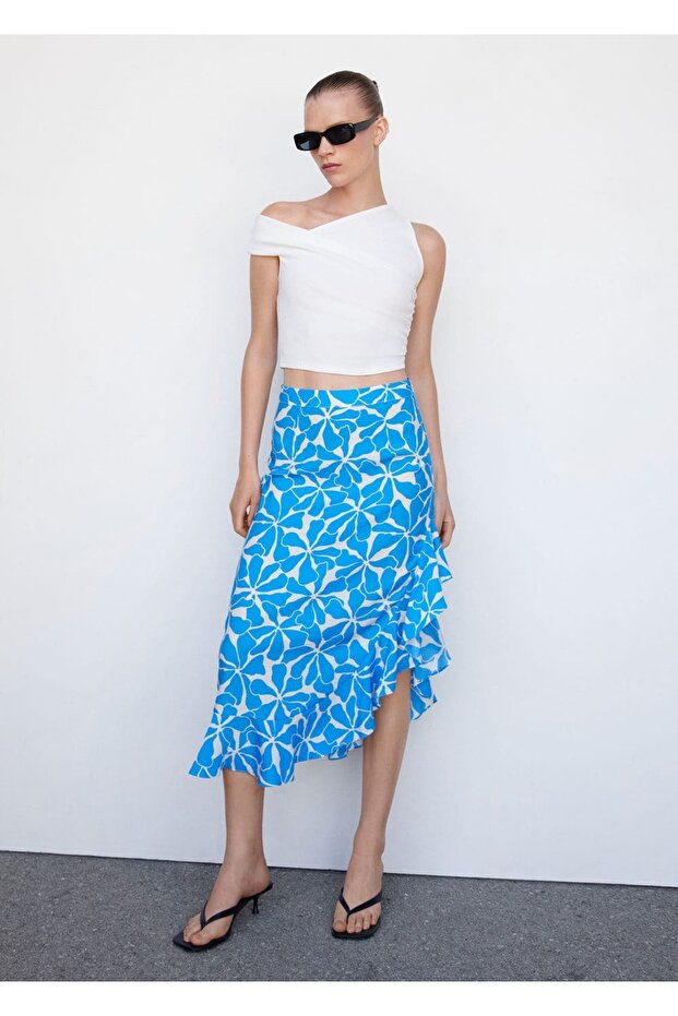 Desenli asimetrik etek - 2